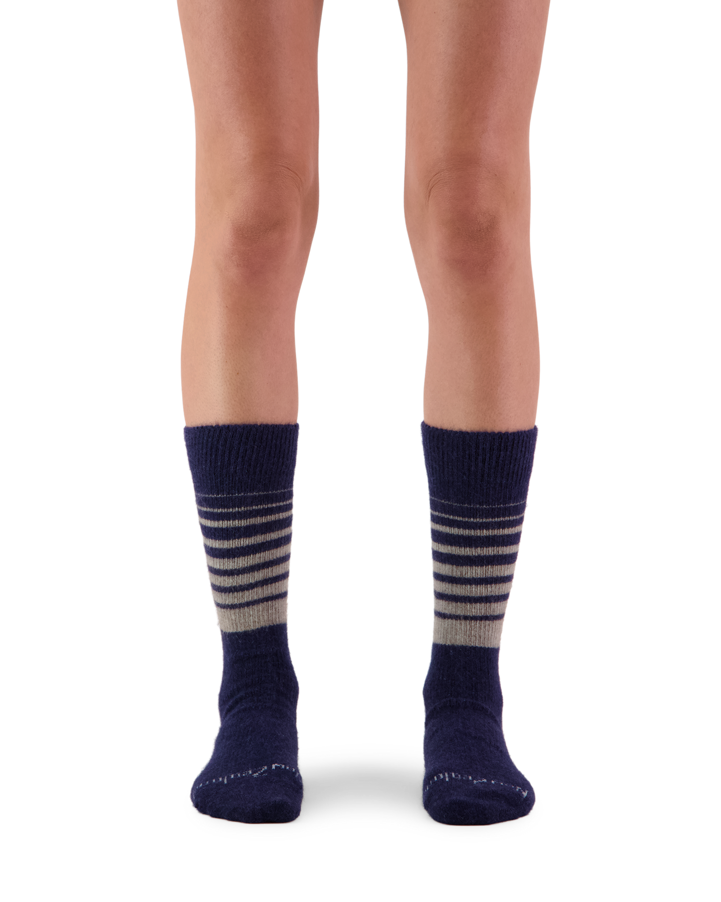 Possum Fine-Knit Stripe Crew Socks