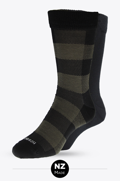 Merino Check & Plain 2 Pack