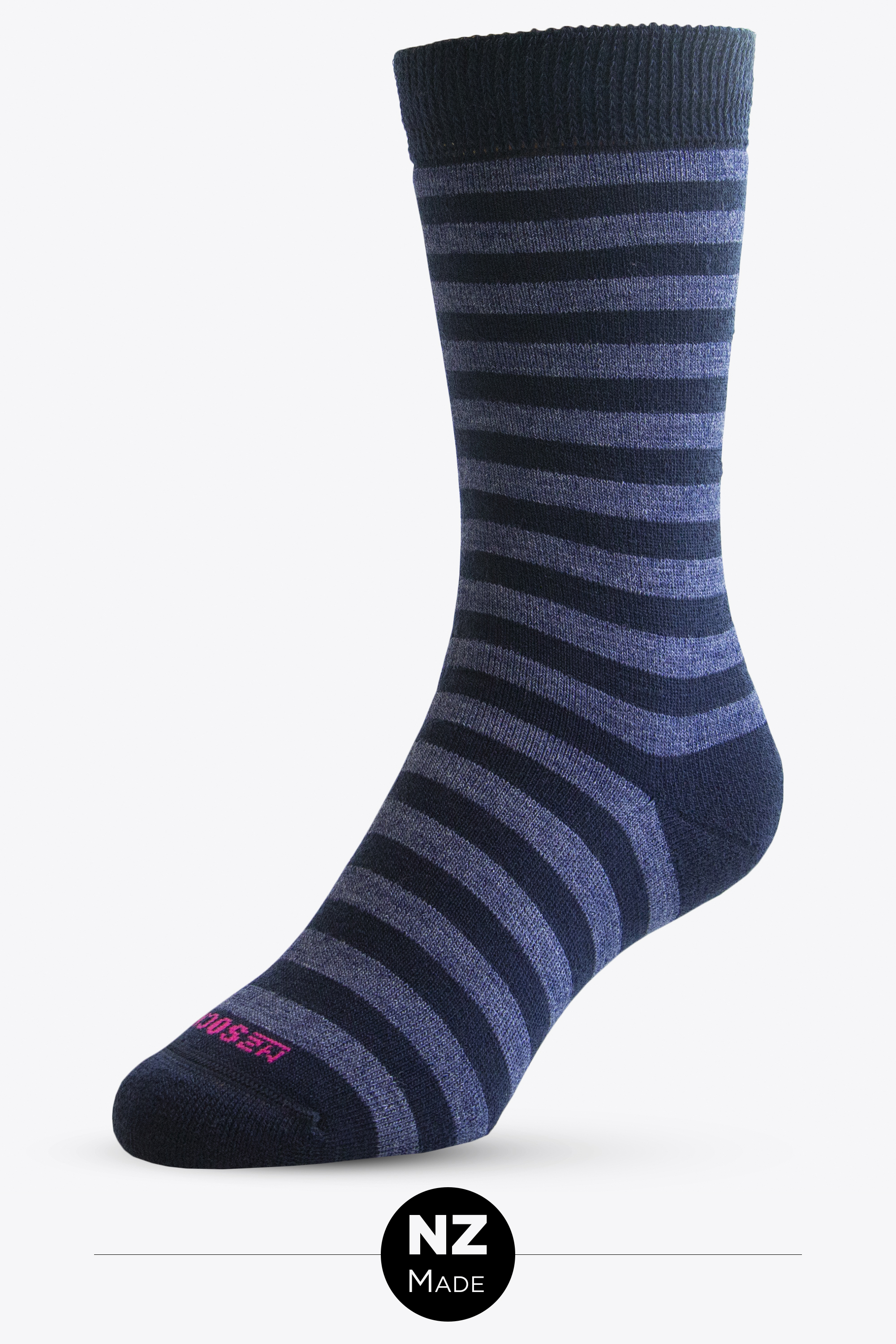 Merino Full Cushion Stripe - navy/ denim mel