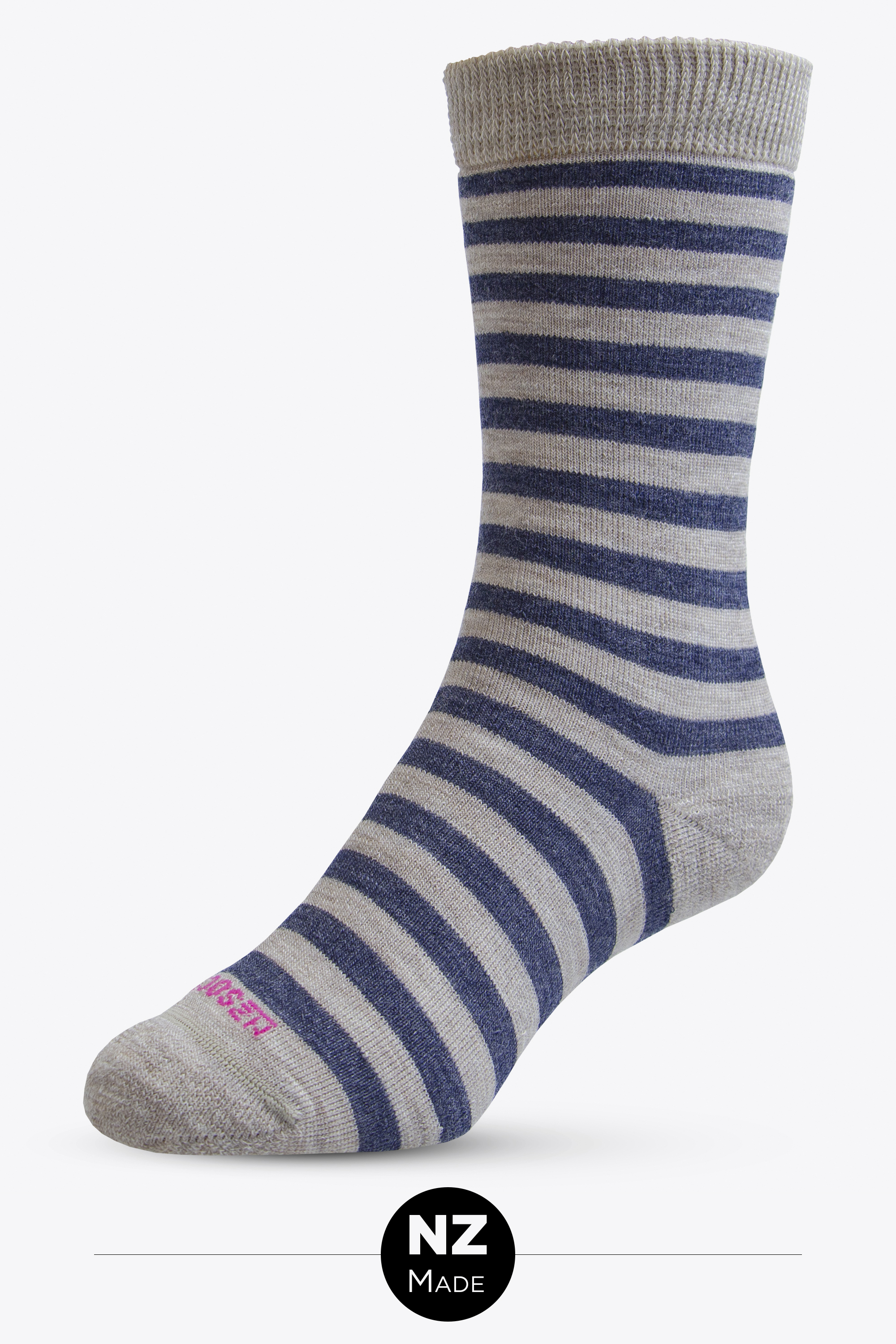 Merino Full Cushion Stripe - mushroom