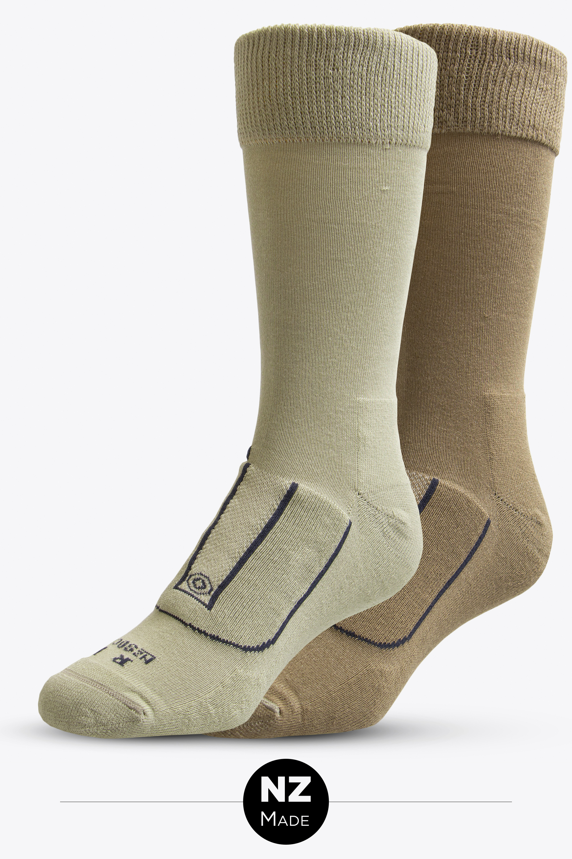 Cotton Health Sock 2 Pack - sand/ stone