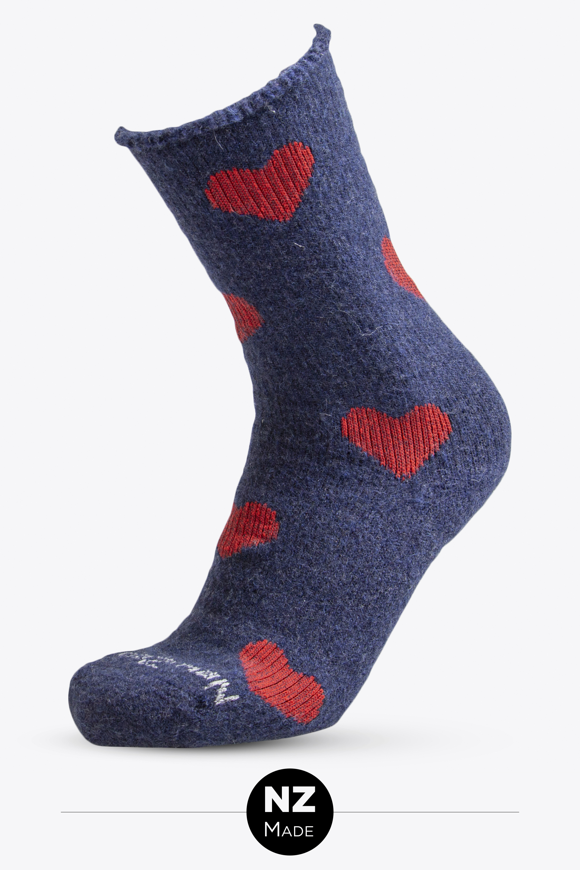 Possum Hearts - denim/ red