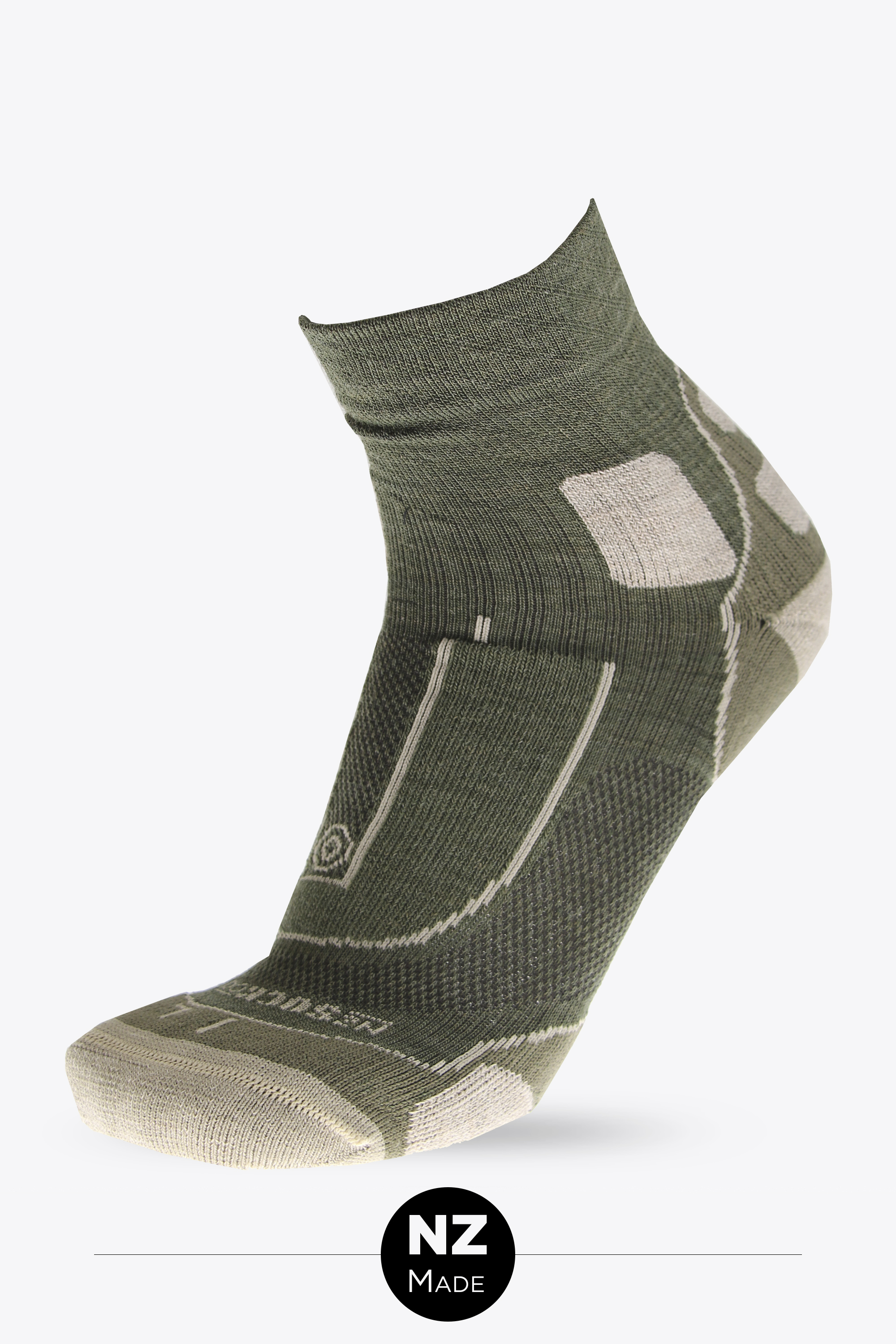 Merino Tec Performance Quarter - olive