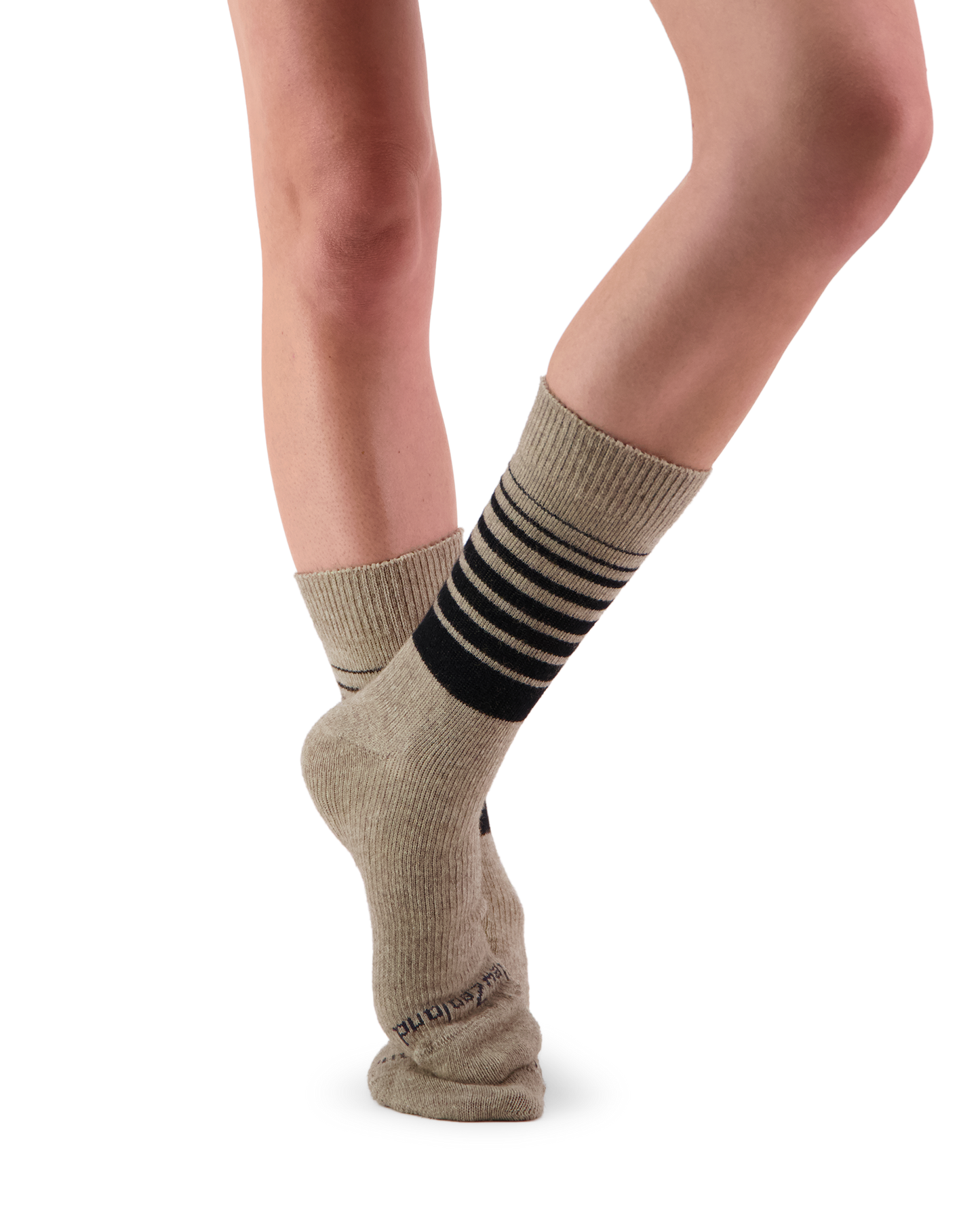 Possum Fine-Knit Stripe Crew Socks