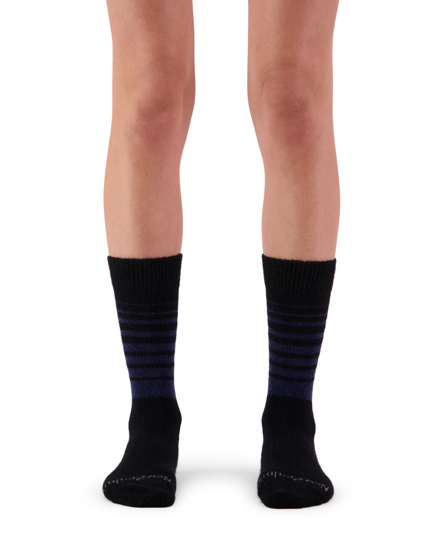 Possum Fine-Knit Stripe Crew Socks