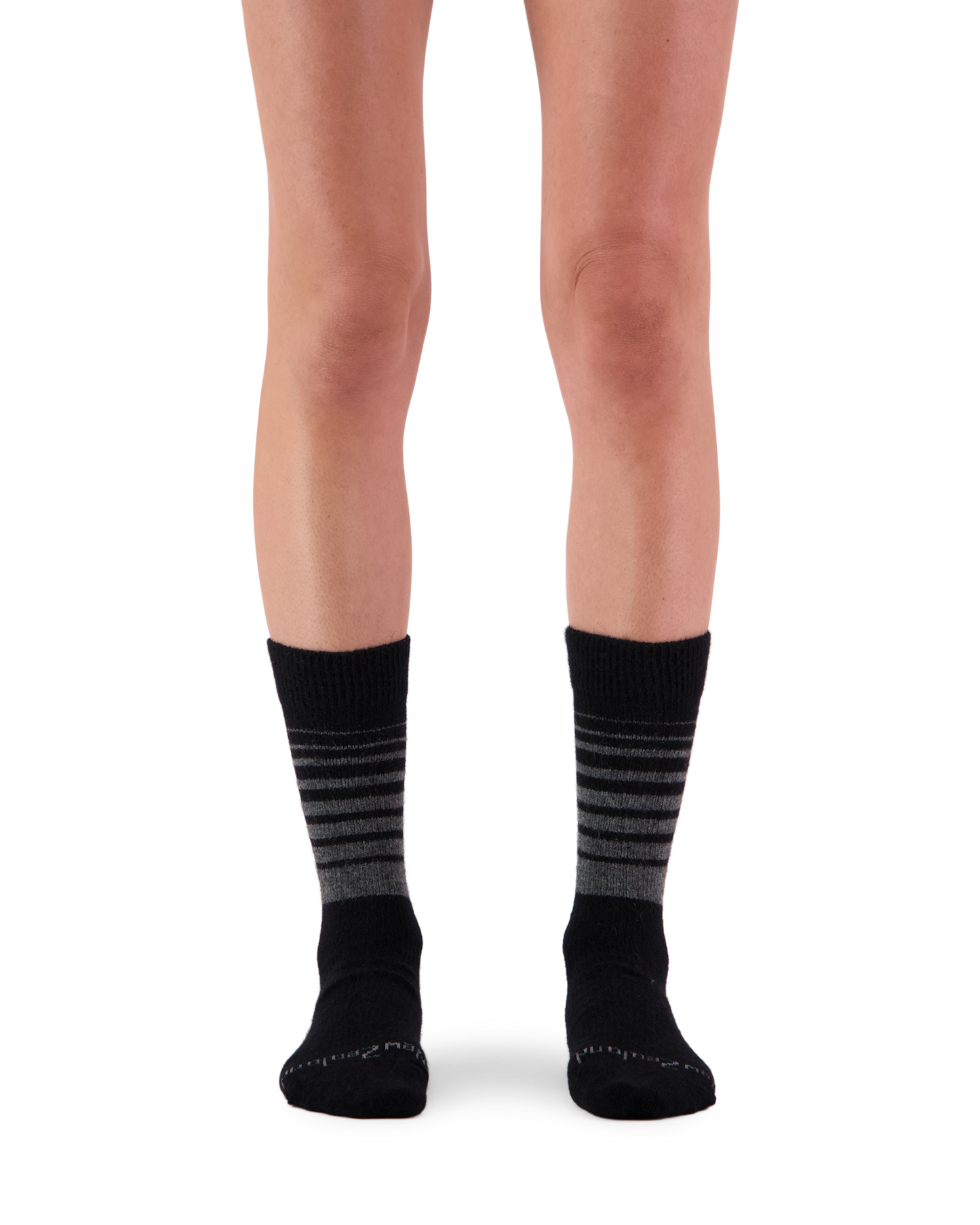 Possum Fine-Knit Stripe Crew Socks