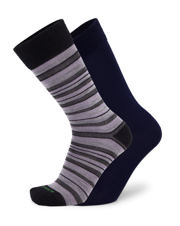 Merino Distinctive & Plain Dress 2-Pack Socks