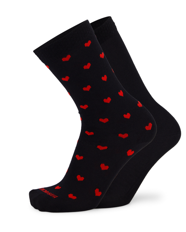 Merino Hearts & Plain 2-Pack Socks