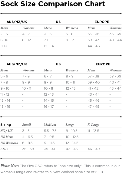 Shoe Size Conversion Chart Nz